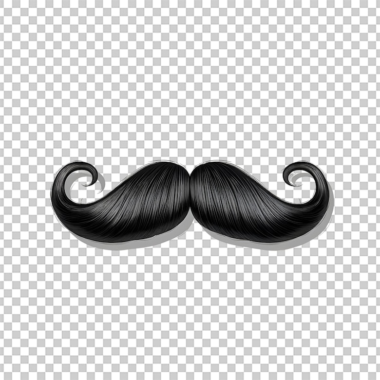 PSD el bigote rizado aislado en un fondo transparente png psd