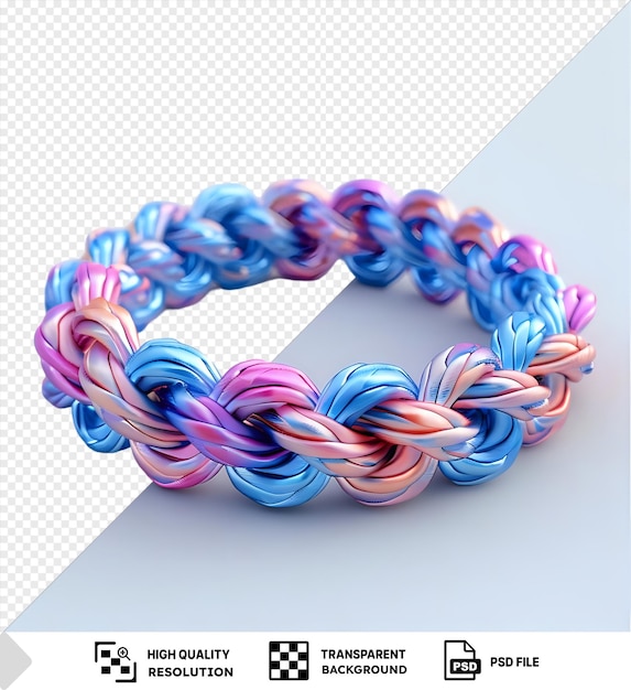 PSD bijoux de bracelet d'amitié haut de gamme avec un dessin multicolore et une balle bleue complétée par une bague bleue