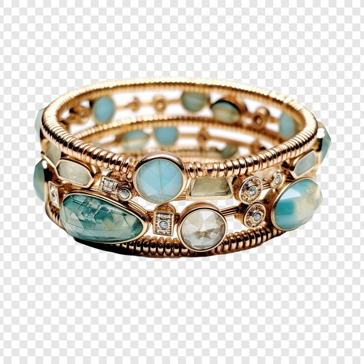 PSD bijoux bracelet en fil de mémoire isolés sur fond transparent