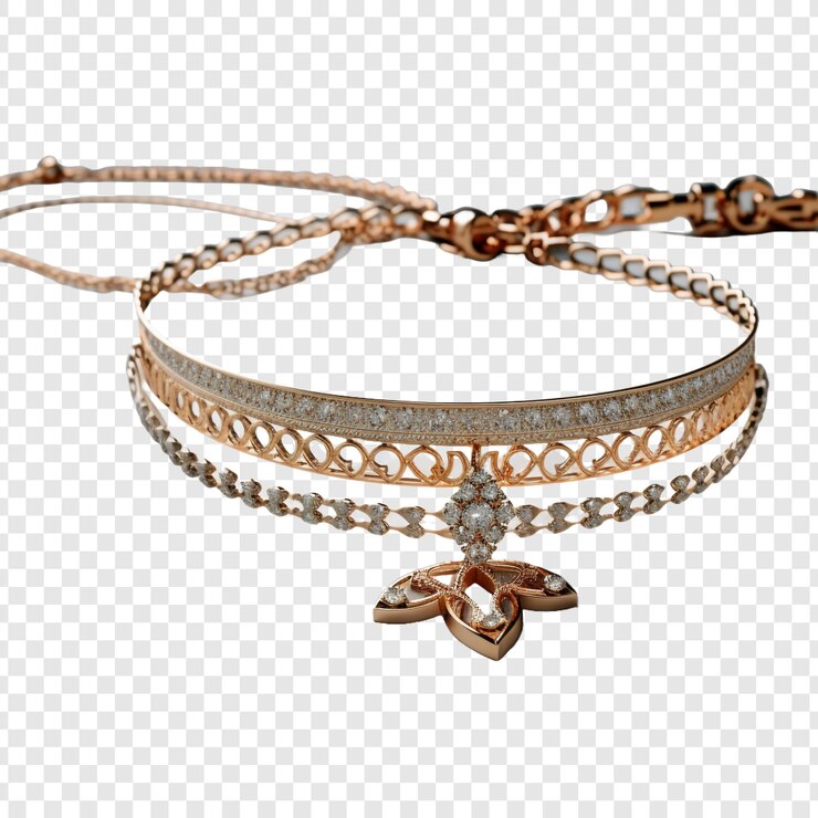 PSD bijoux chaîne de ventre isolés sur fond transparent