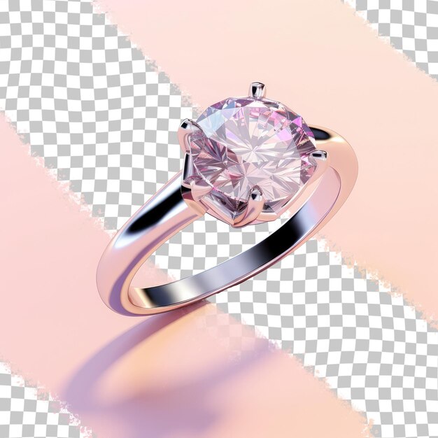 PSD des bijoux de mode une bague en diamant sur un fond transparent