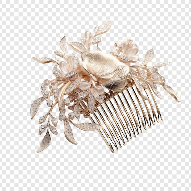 PSD bijoux peigne à cheveux isolés sur fond transparent