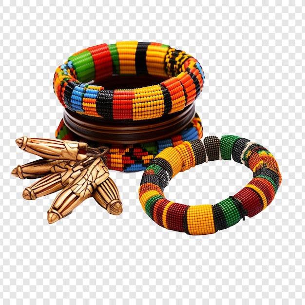 PSD bijoux en tissu kente isolés sur fond transparent