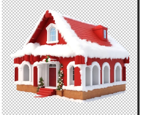 Bild eines 3d-weihnachtshauses