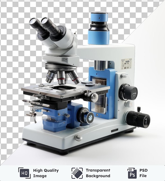 PSD bild eines realistischen fotografischen forensik-analysten-mikroskops
