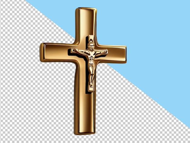 PSD bild von einem goldenen kirchenkreuz auf durchsichtigem hintergrund