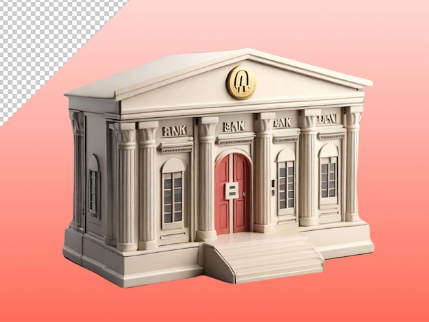 Bild von einer mini-3d-bank auf durchsichtigem hintergrund