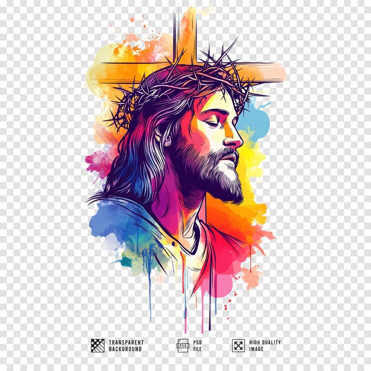 PSD bild von jesus mit einer dornenkrone auf dem kopf mit durchsichtigem hintergrund
