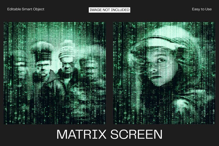 PSD bildschirm-matrix-effekt für das quadrat