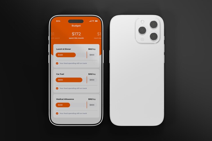 PSD bildschirm-mockup des telefons