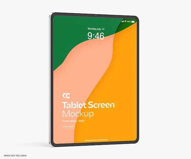 Bildschirm-Mockup für das Tablet