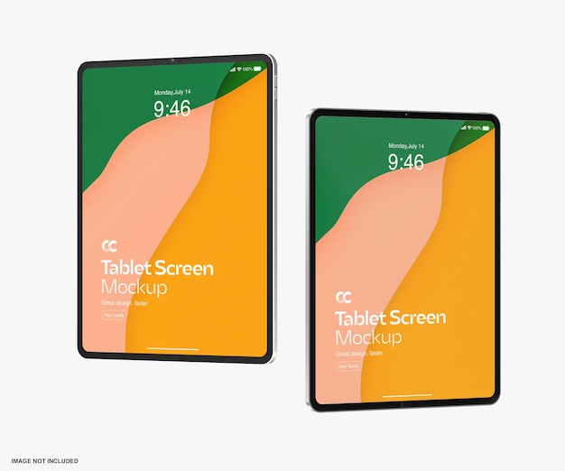 Bildschirm-Mockup für das Tablet