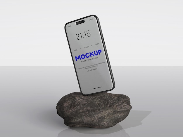 Bildschirm-Telefon-Mockup in minimaler Szene
