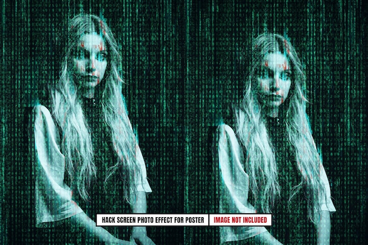PSD bildschirmfoto-effekt für poster hacken