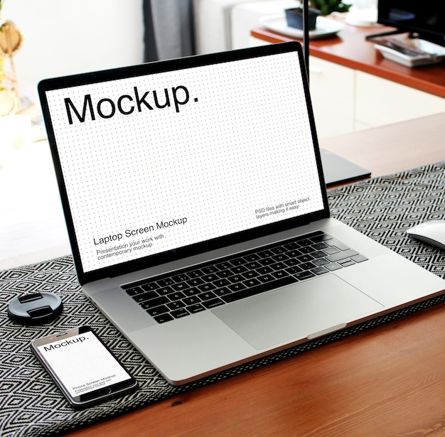 Bildschirmmodell für Laptop und Smartphone