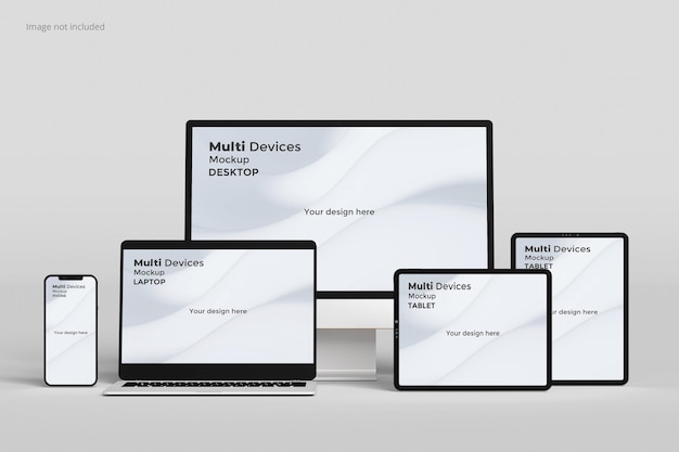 PSD bildschirmmodell mit responsivem bildschirm für mehrere geräte