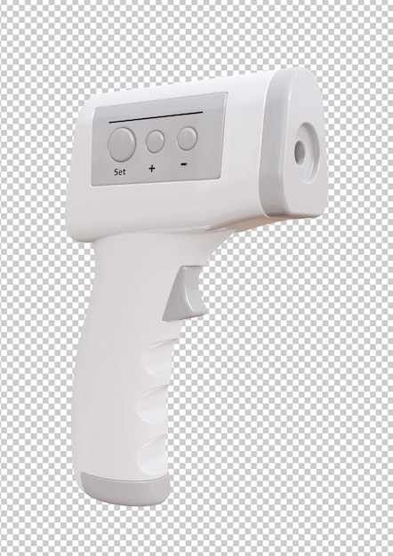 Bildschirmmonitor Infrarot-Thermometer isoliert auf weißem Hintergrund