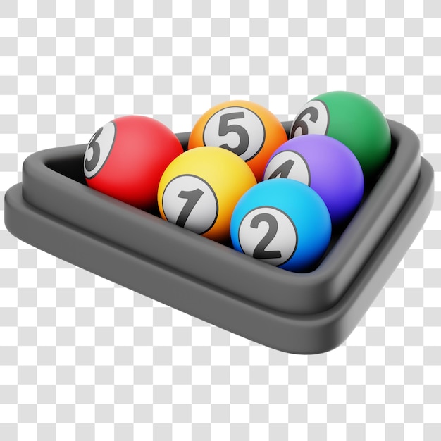 Billardkugel 3D-Rendering-Symbol Isolierter durchsichtiger Hintergrund