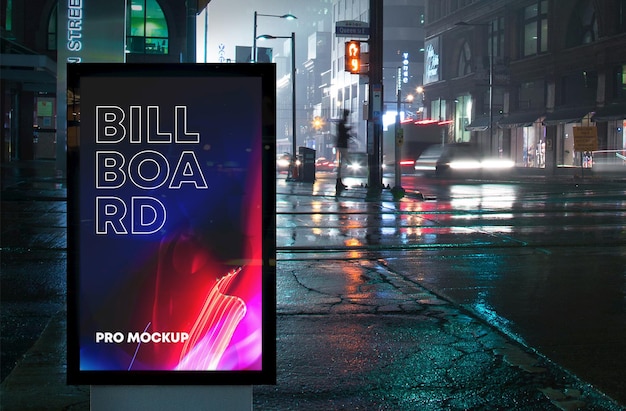 Billboard City Scene Mockup Design (disegno della scena della città)