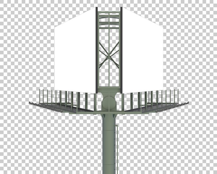 PSD billboard en la ilustración de renderizado 3d de fondo transparente