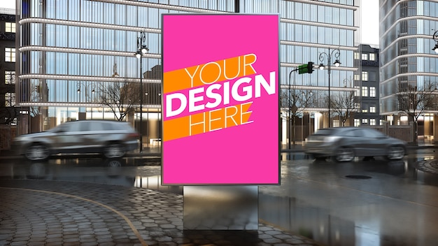 Billboard Mock Up sulla strada