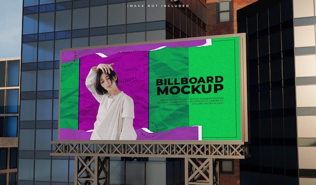 Billboard-mockup im bürogebäude