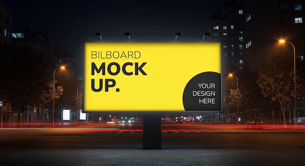 Billboard-Mockup in der Nacht