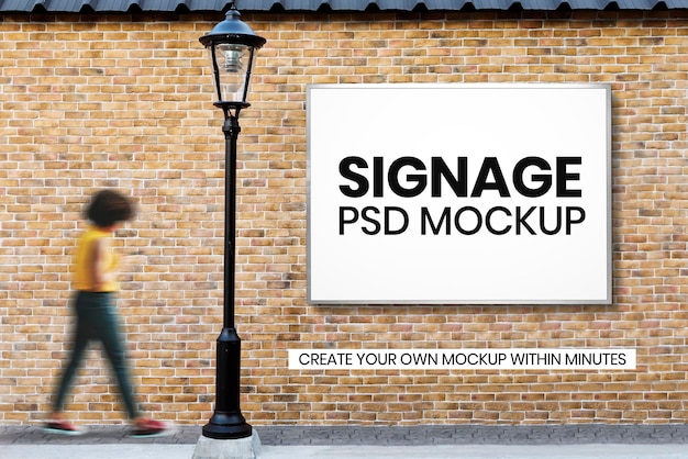 Billboard-Mockup-PSD auf einer Mauer