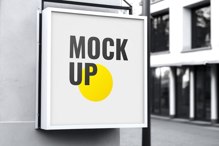 PSD billbord-modell auf stadtstraßenhintergrund