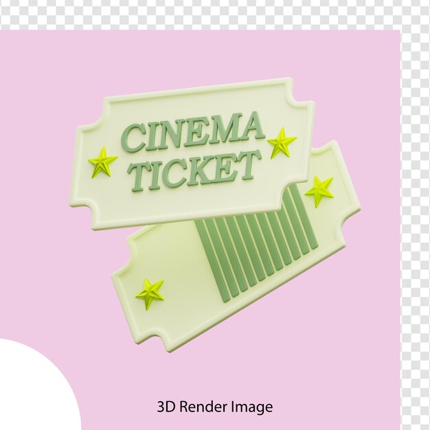 PSD billet de cinéma illustration 3d