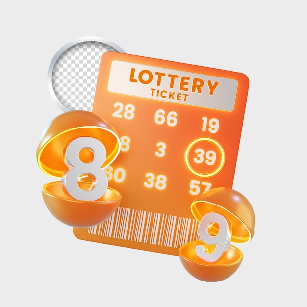 Un billet de loterie de bingo et des boules ouvertes montrant des numéros aléatoires