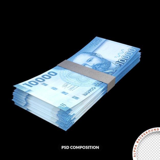 Billete de moneda de peso chileno aislado premium PSD