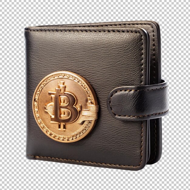 billetera de criptomonedas bitcoin en un fondo transparente