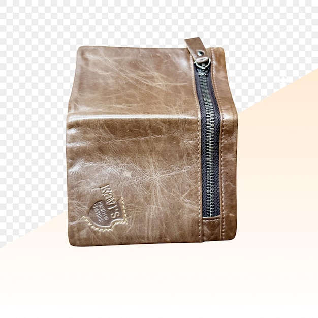 Billetera de cuero con cremallera de época