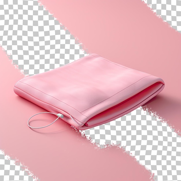 Una billetera de cuero rosa con cremallera plateada.