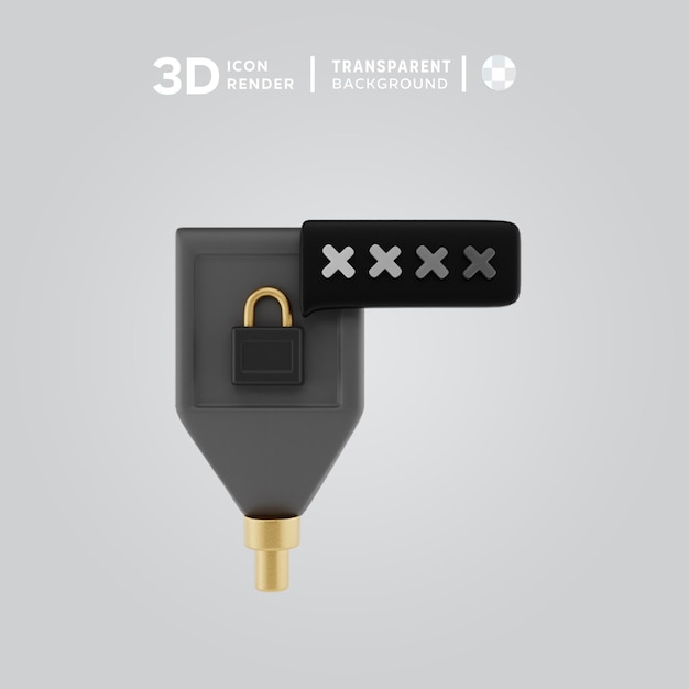 PSD billetera digital ilustración 3d que muestra el icono 3d de color aislado