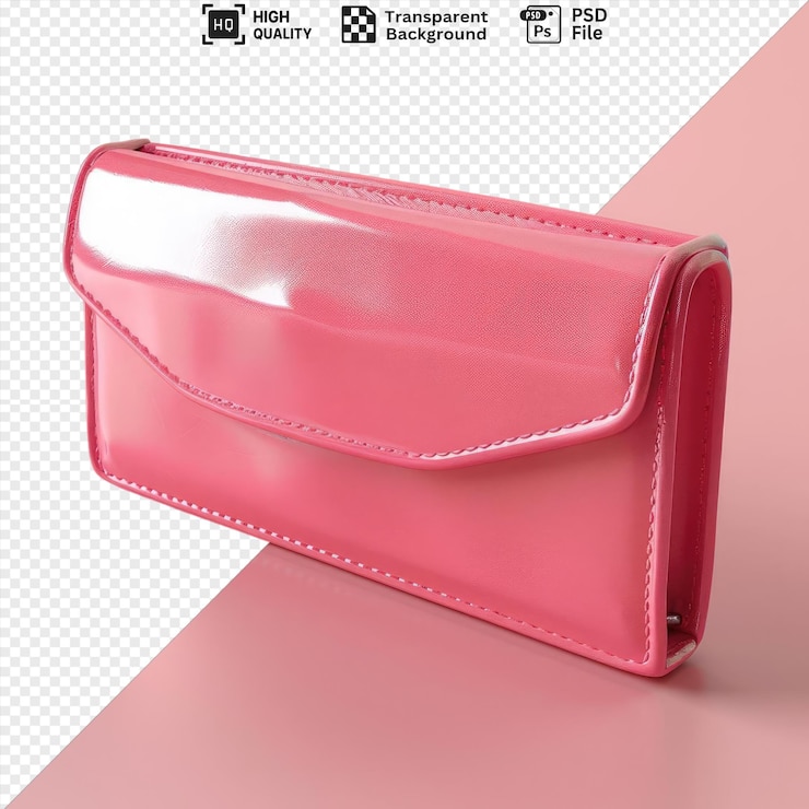 PSD billetera sobre un fondo rosado