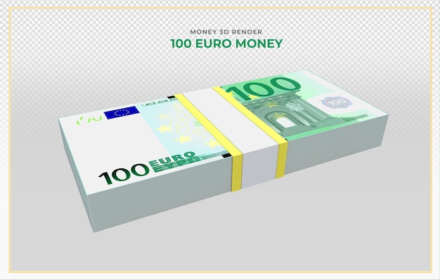 Los billetes de 100 euros dinero 3d render