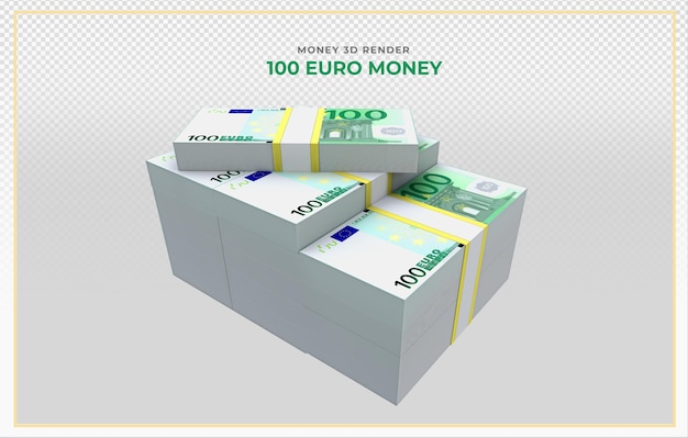 PSD los billetes de 100 euros dinero 3d render