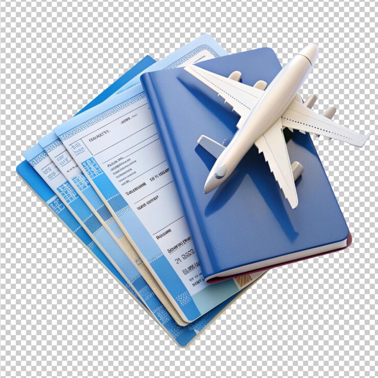 PSD billetes de avión y documentos