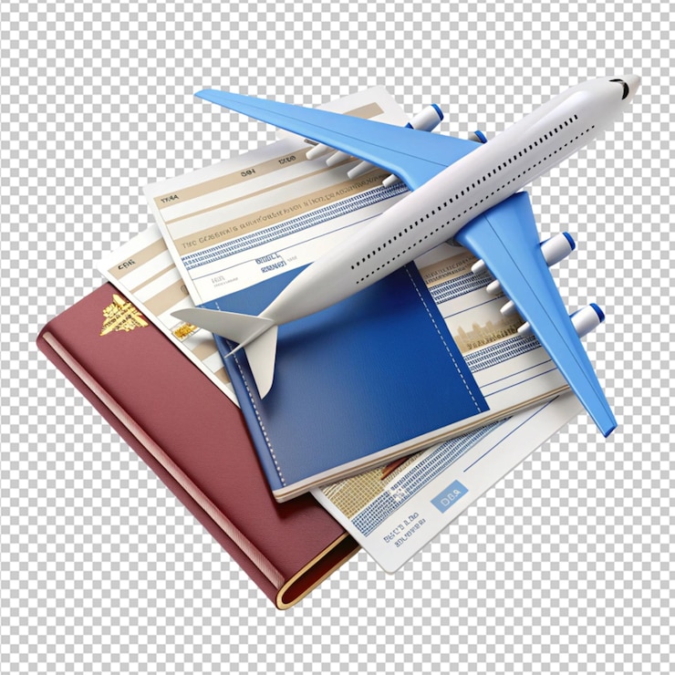 PSD billetes de avión y documentos