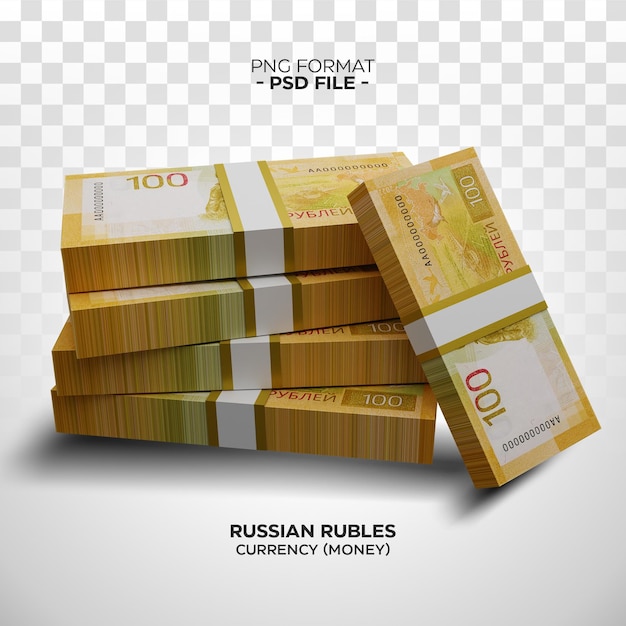 Billetes de dinero de rublos rusos