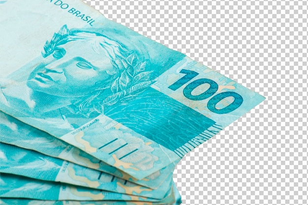 PSD billets de cent reais argent brésilien png fond transparent