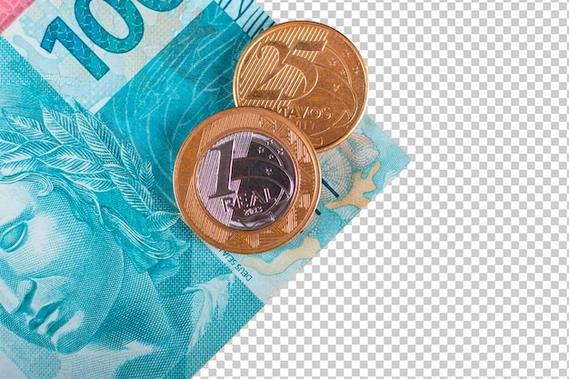 PSD billets de cent reais argent brésilien png fond transparent
