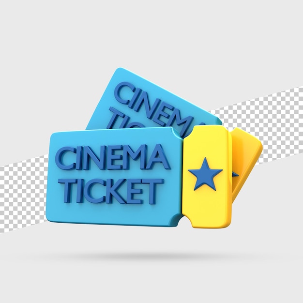 Billets De Cinéma Rendu 3d