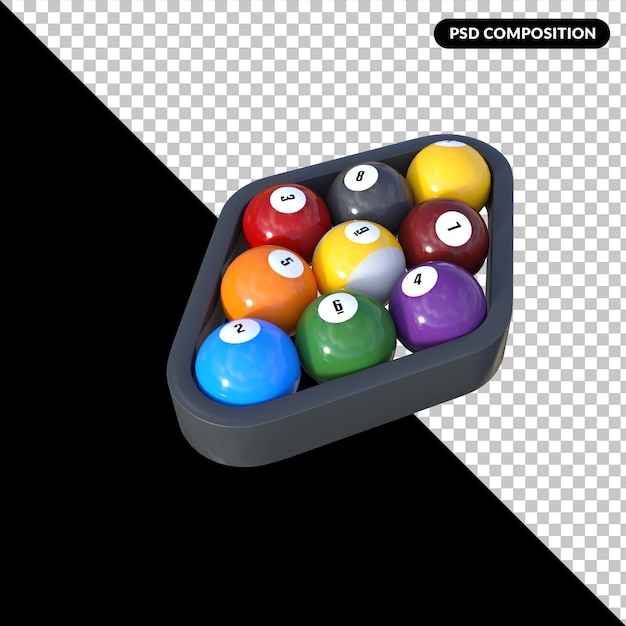 Billiar 3D-Rendering isolierte Premium-PSD