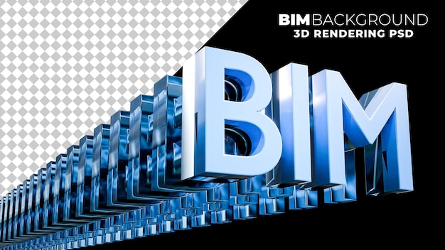 BIM Fondo PSD 3D renderización de texto en alta definición Efecto