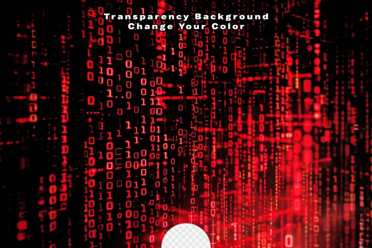 PSD binäre leiterplatten zukünftige technologie rote cyber-sicherheit konzept hintergrund