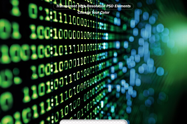 PSD binäre leiterplatten zukunftstechnologie grüne cybersicherheit konzept hintergrund