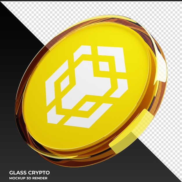 Binance Coin BNB Glass Crypto Coin Ilustración 3D